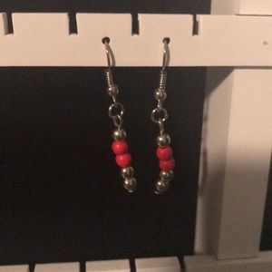 Red beaded earrings